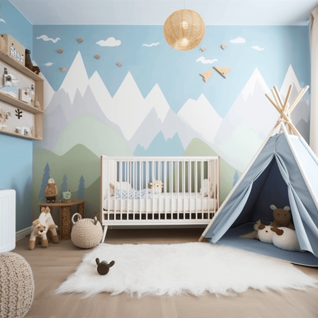 papier peint montagnes chambre bébé