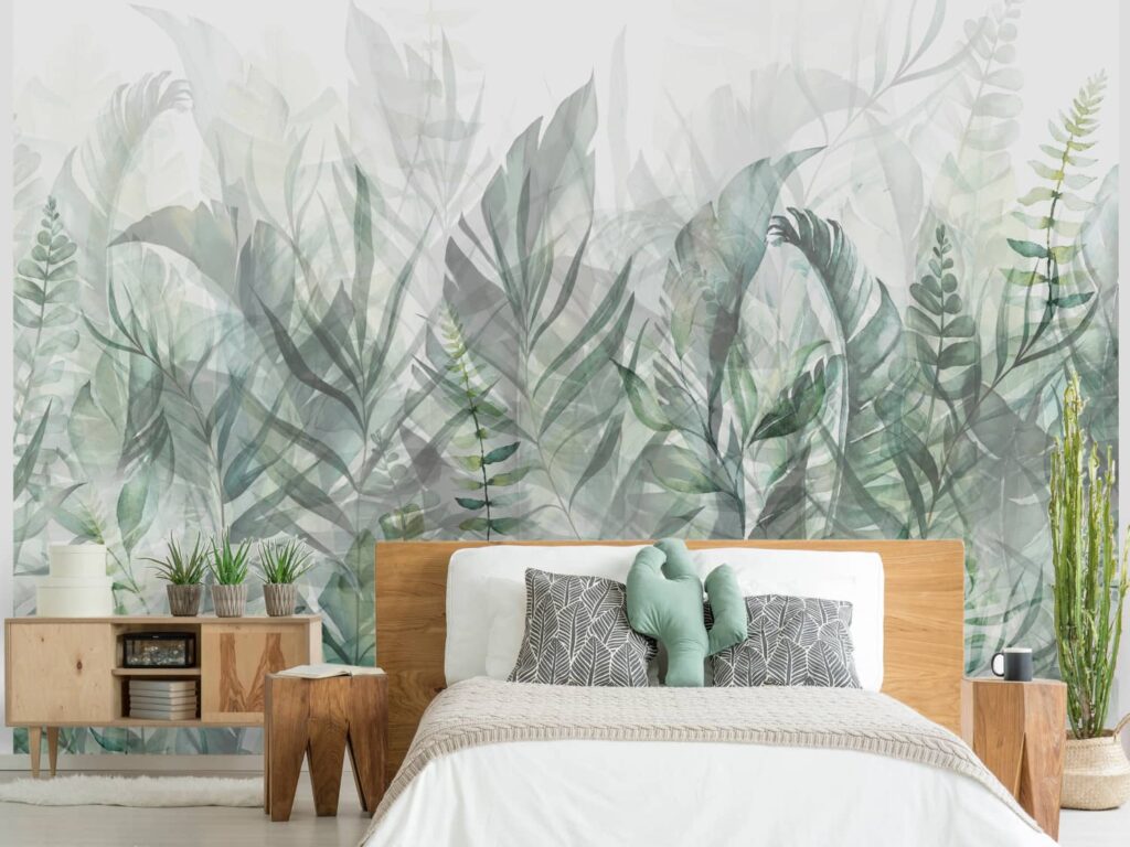 papier peint tropical chambre adulte tendance design