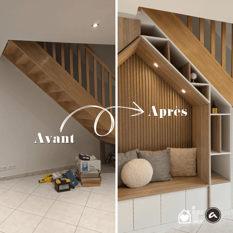 idées aménagement rangement sous escaliers avant après pax ikea sur mesure