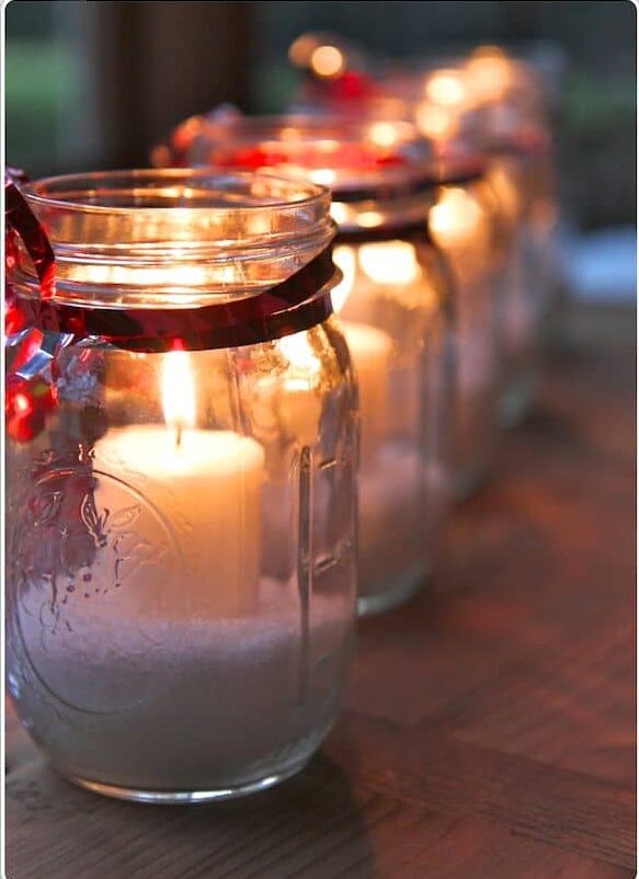 comment décorer bocaux en verre en bougeoir