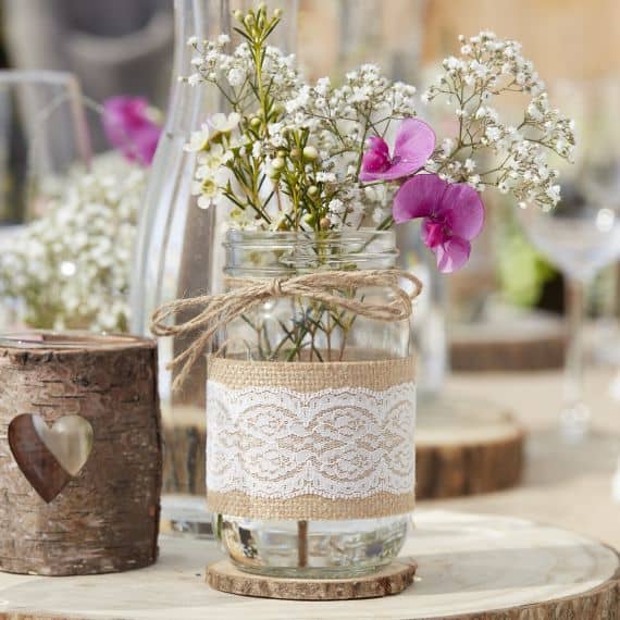 comment décorer bocaux en verre mariage fête fleurs