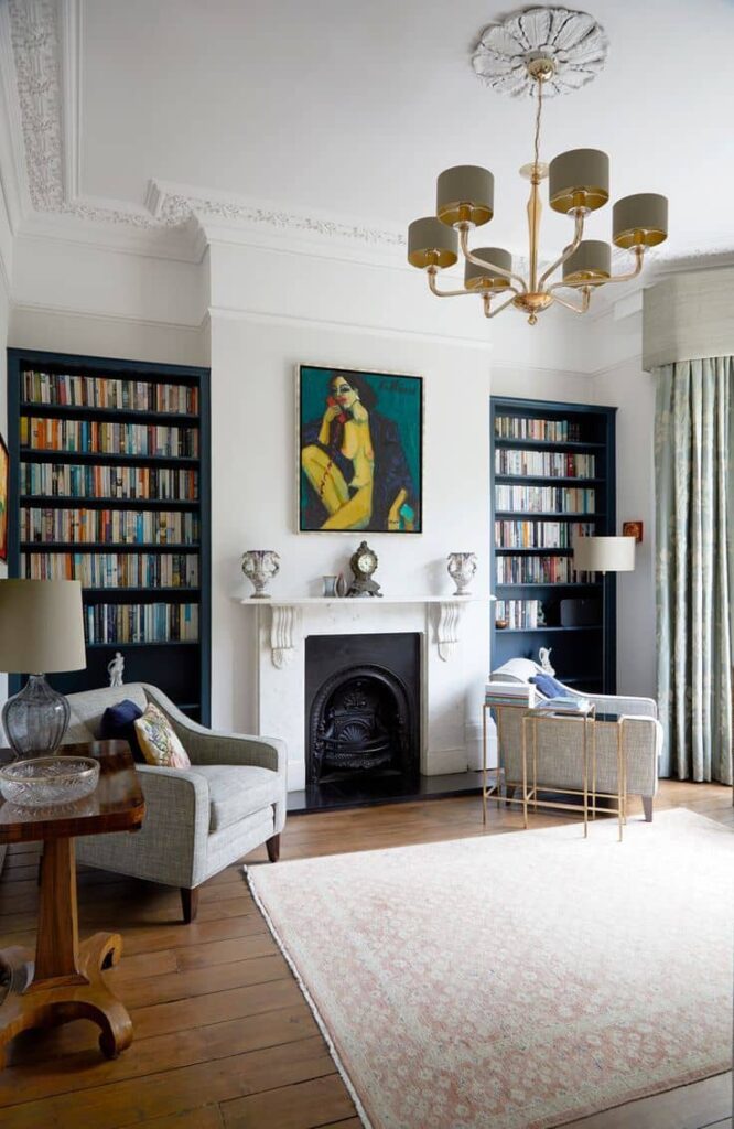 comment décorer une hotte de cheminée cadre toile peinture design moderne tendance