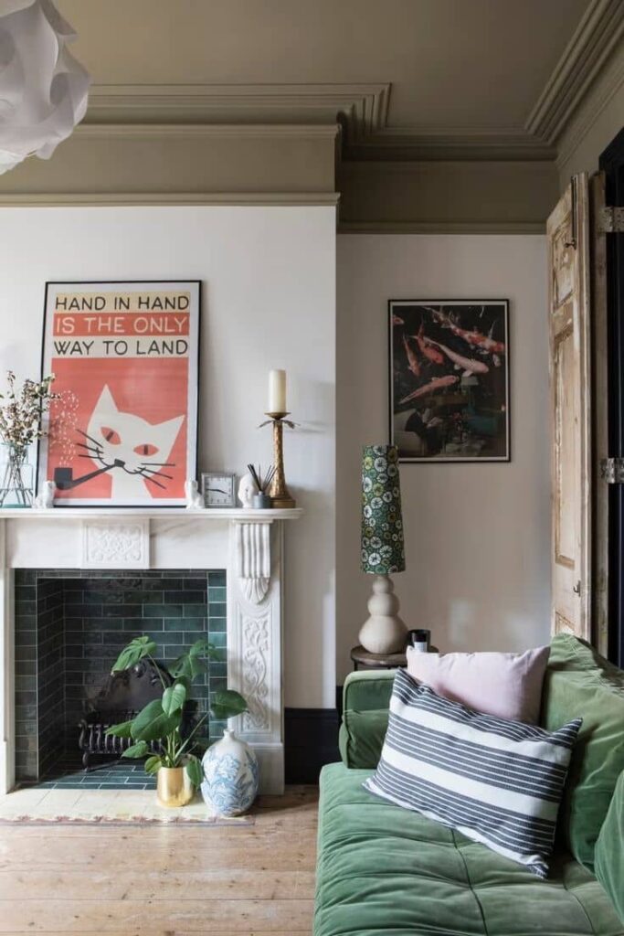 comment décorer une hotte de cheminée affiche design tendance