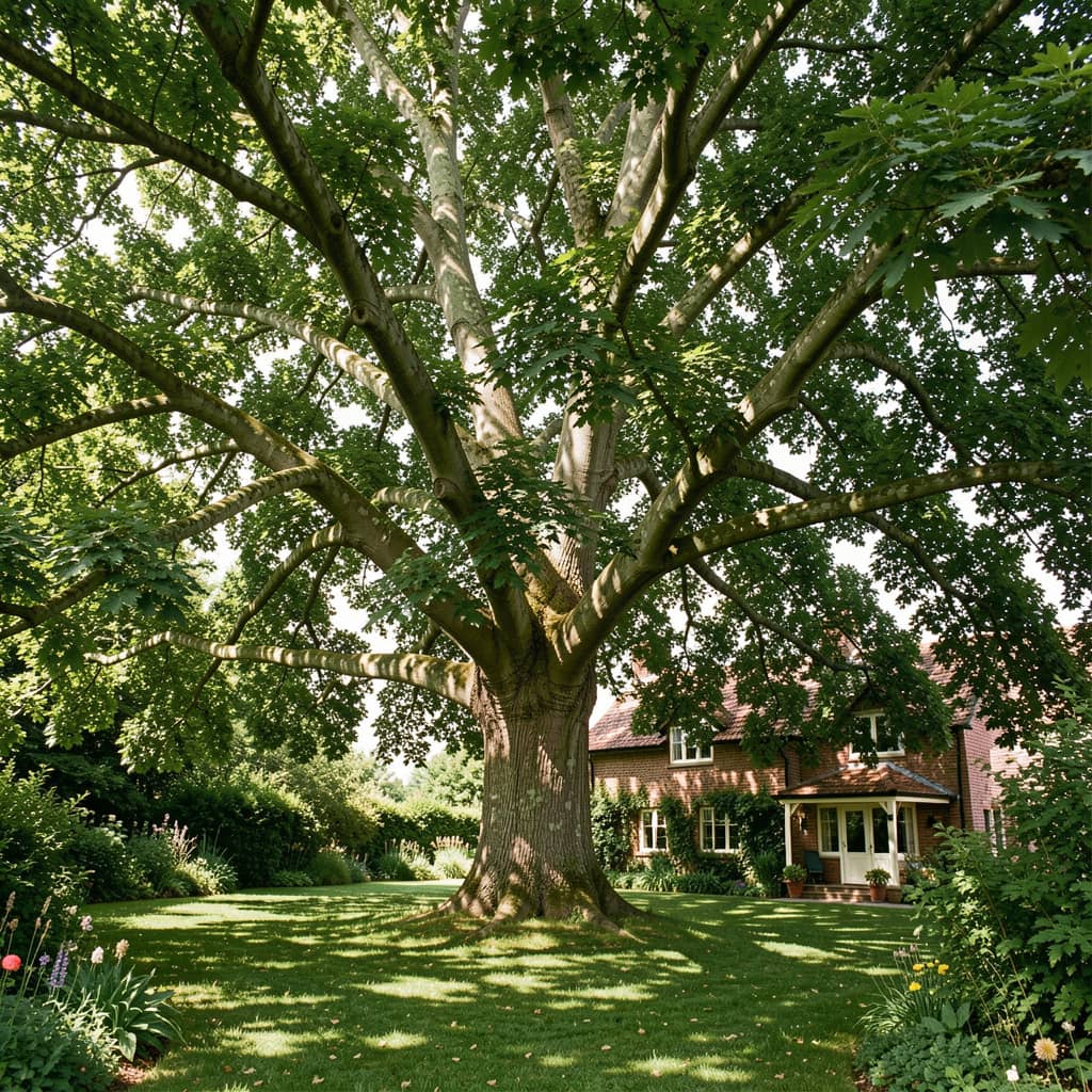 Arbre catalpa avec ses longues gousses pendantes (haricots), certaines tombées au sol dans un jardin, catalpa inconvénient, inconvénients catalpa