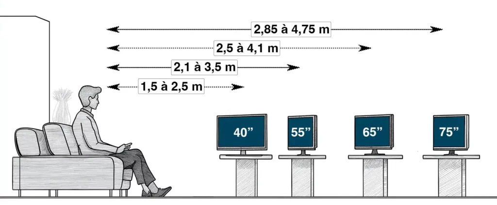 Quelle hauteur pour une télévision dans une chambre ? Les bonnes mesures infographie