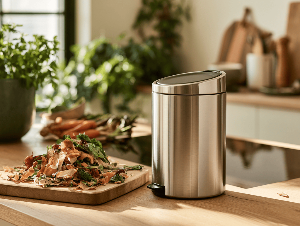 La poubelle de comptoir pour les déchets rapides petite poubelle inox