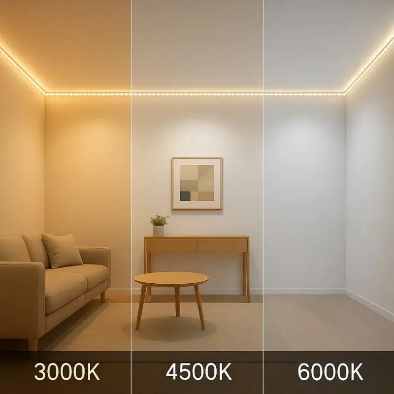 changement de lumière kit ruban led ambiance lumière décoration salon